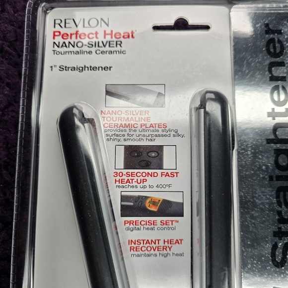 NEW Revlon 1" Perfect Heat Nano-Silver Tourmaline Ceramic Flat Iron-Hair Stylist - Picture 8 of 8